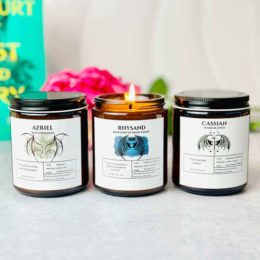 Bat Boys of the Night Court Candle Collection - Rhysand, Cassian, and Azriel Candles - Officially licensed ACOTAR merch