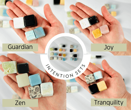 Carving crystal cubes sets / Protection crystal set