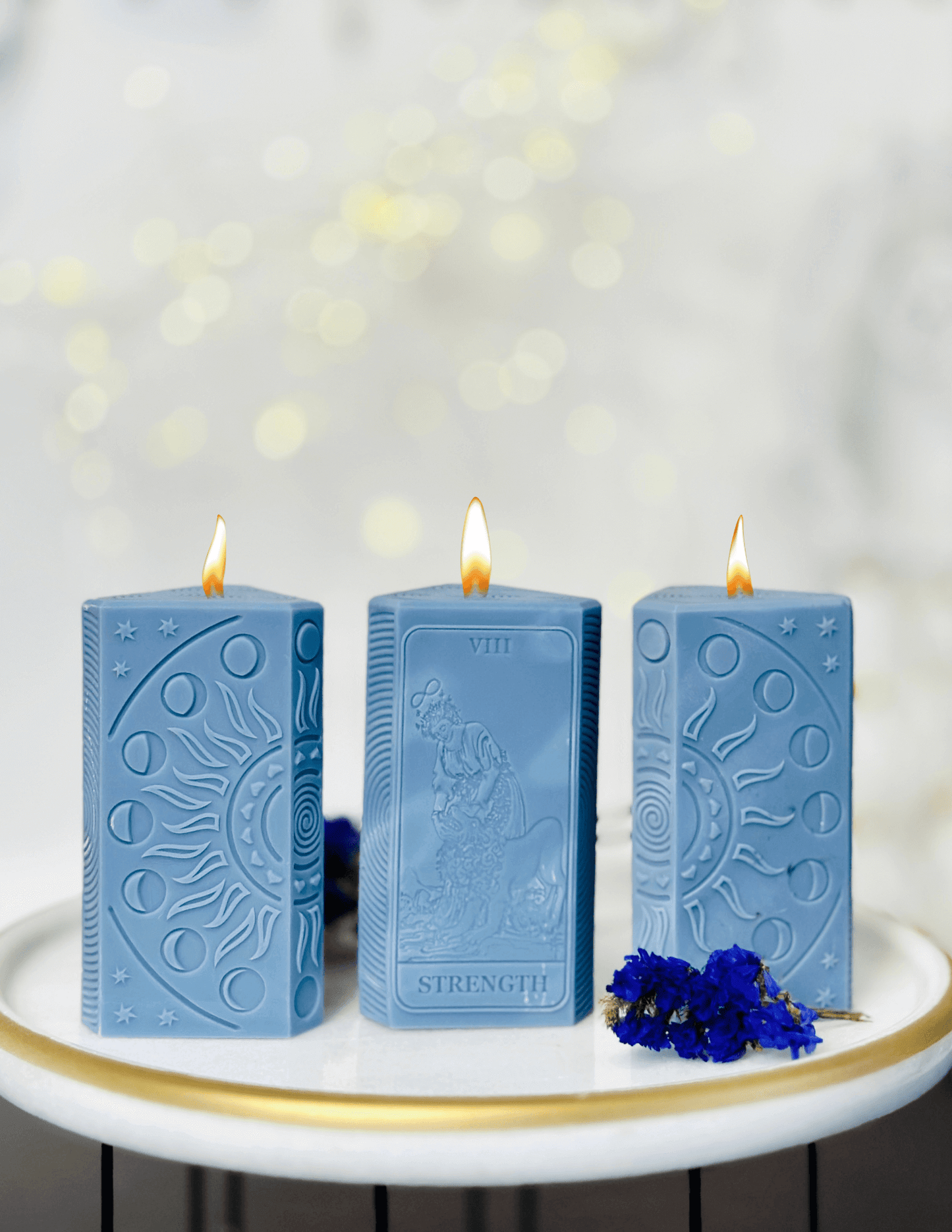 The Strenght card and moon phases candle mold, silicone candle mold