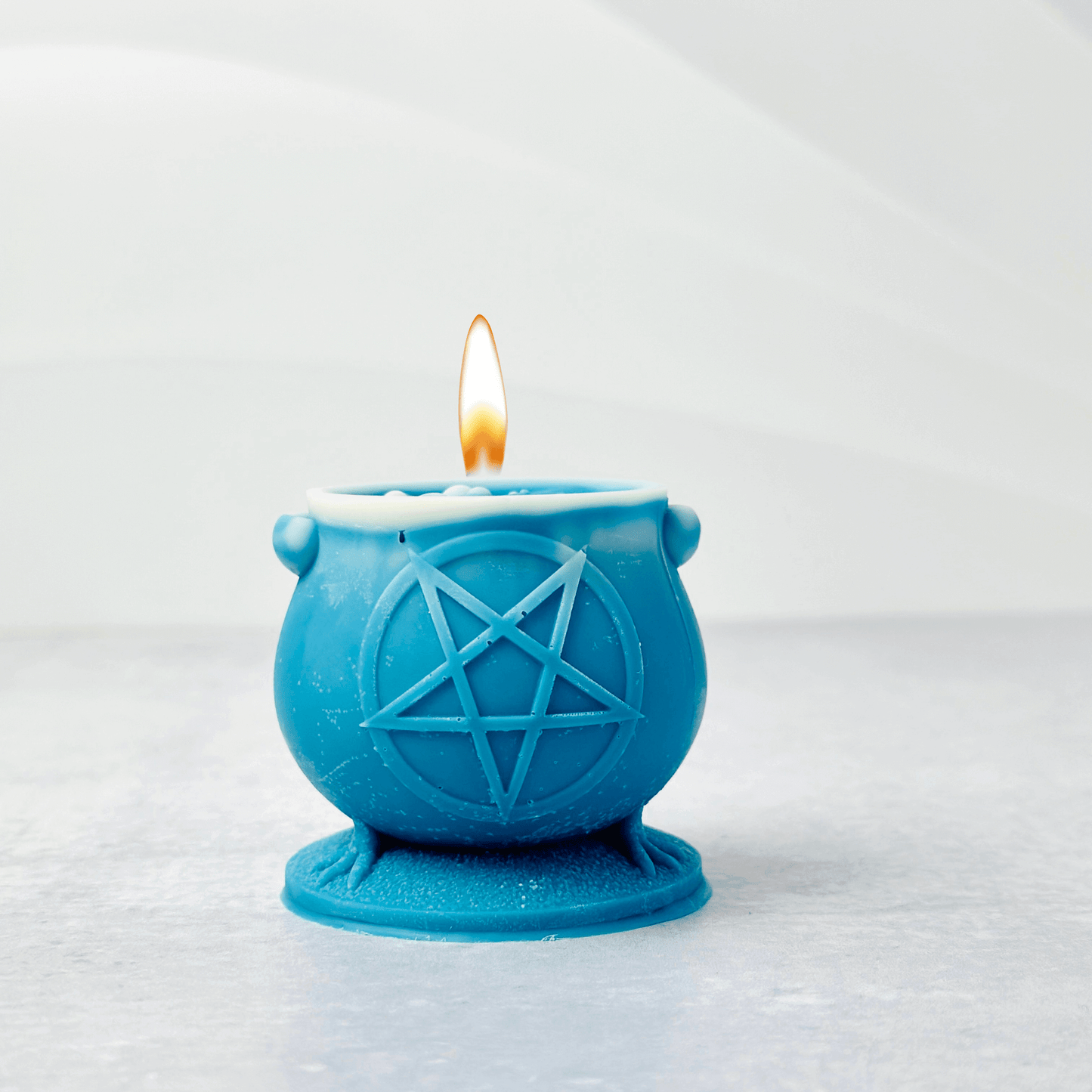Cauldron with wiccan pentacle candle mold /witchcraft silicone molds for soap, candle making, and resin