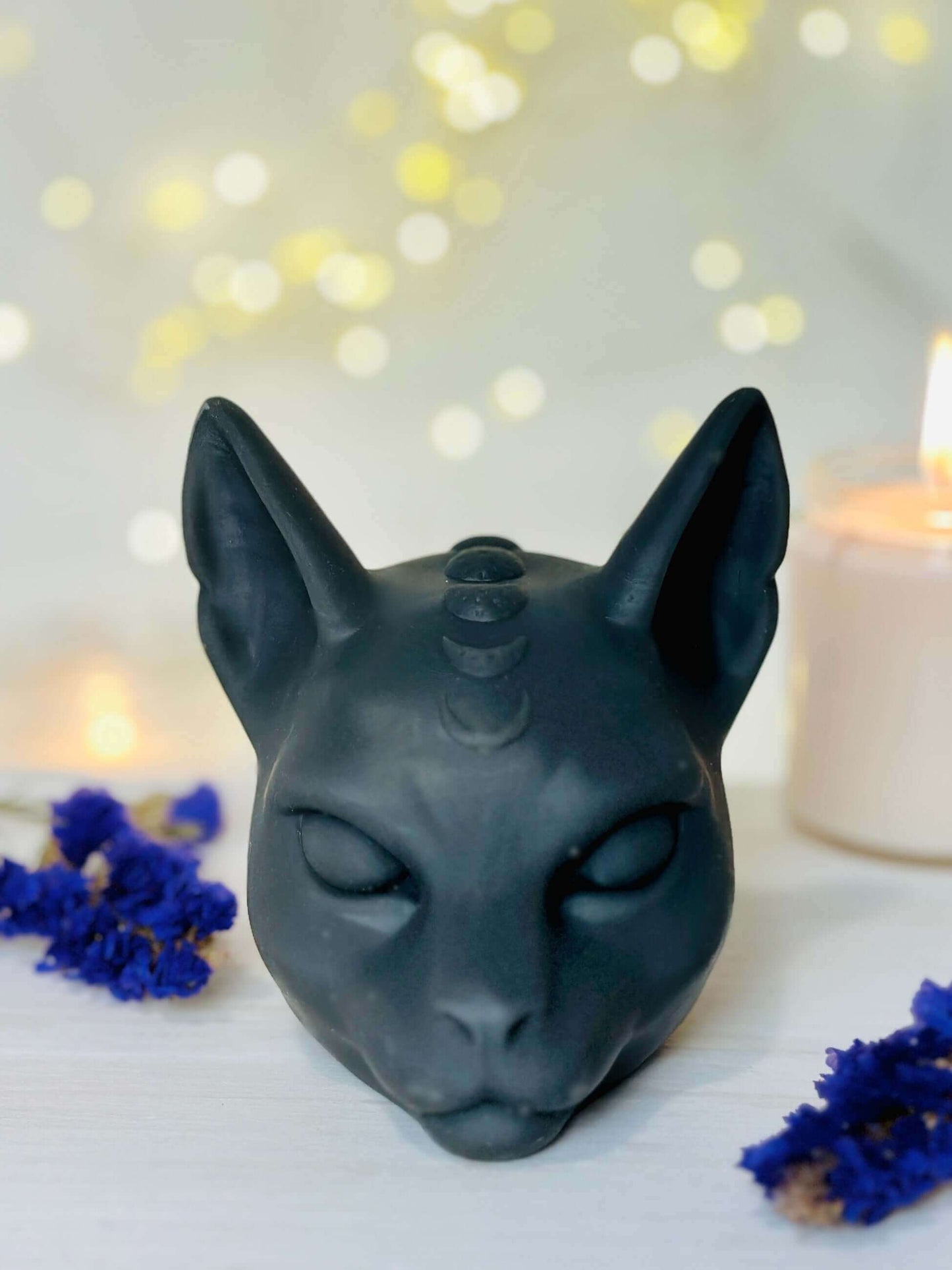 Large Moon phases cat candle mold, Silicone moulds