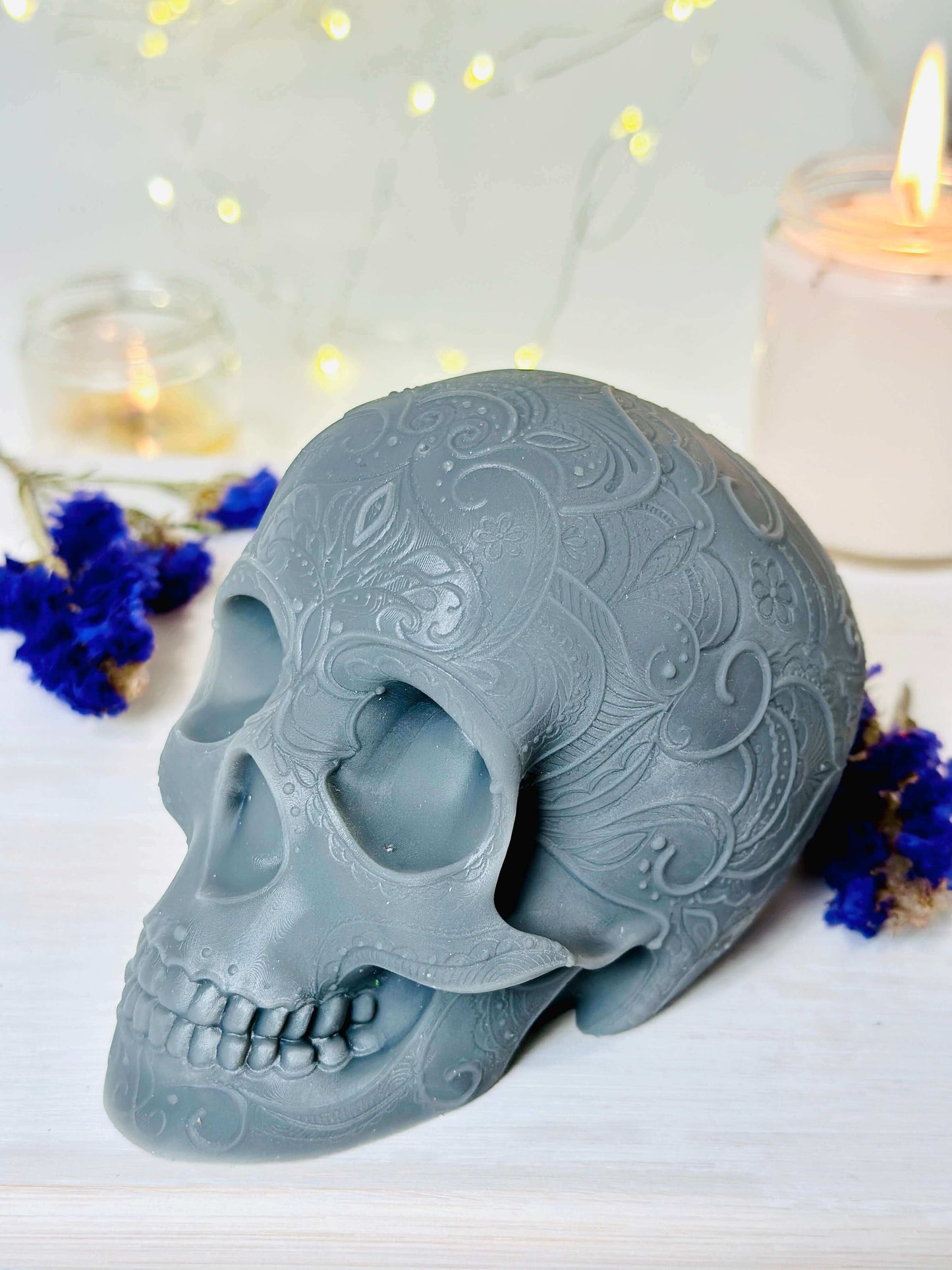 Large Skull candle mold, candle making silicone molds