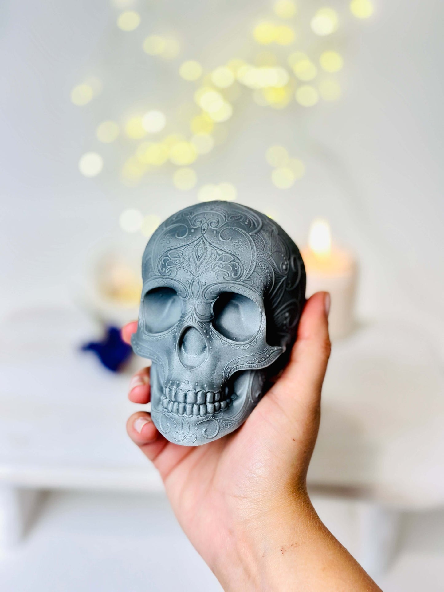 Large Skull candle mold, candle making silicone molds