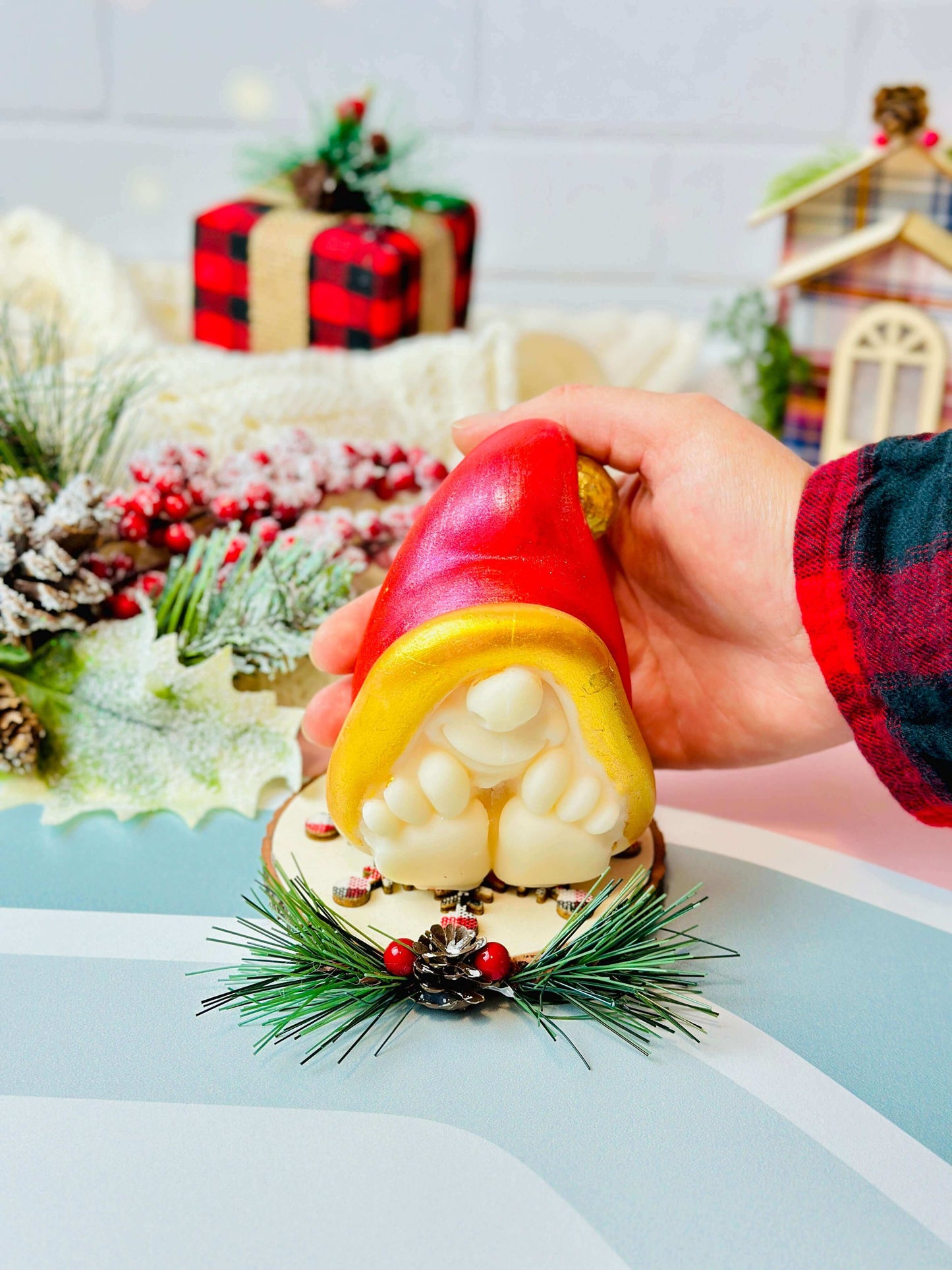 Christmas Gnome Candle Mold - Large Silicone Molds for Candle Making
