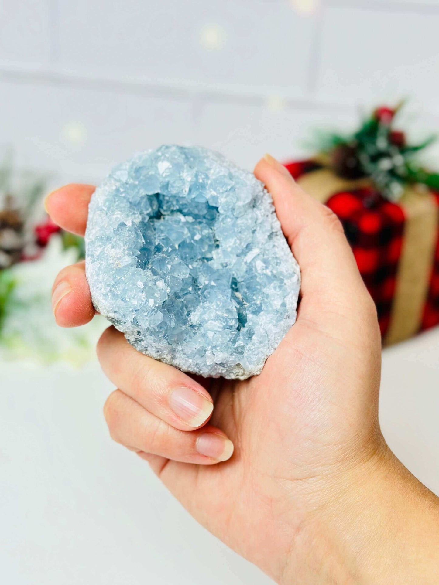 Blue Celestite Crystal Geode