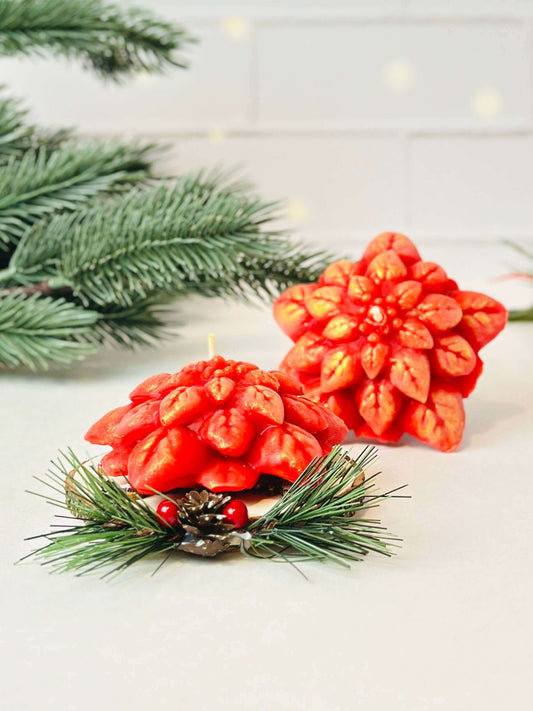 Premium Poinsettia Candle Molds, Flower Silicone candle mold
