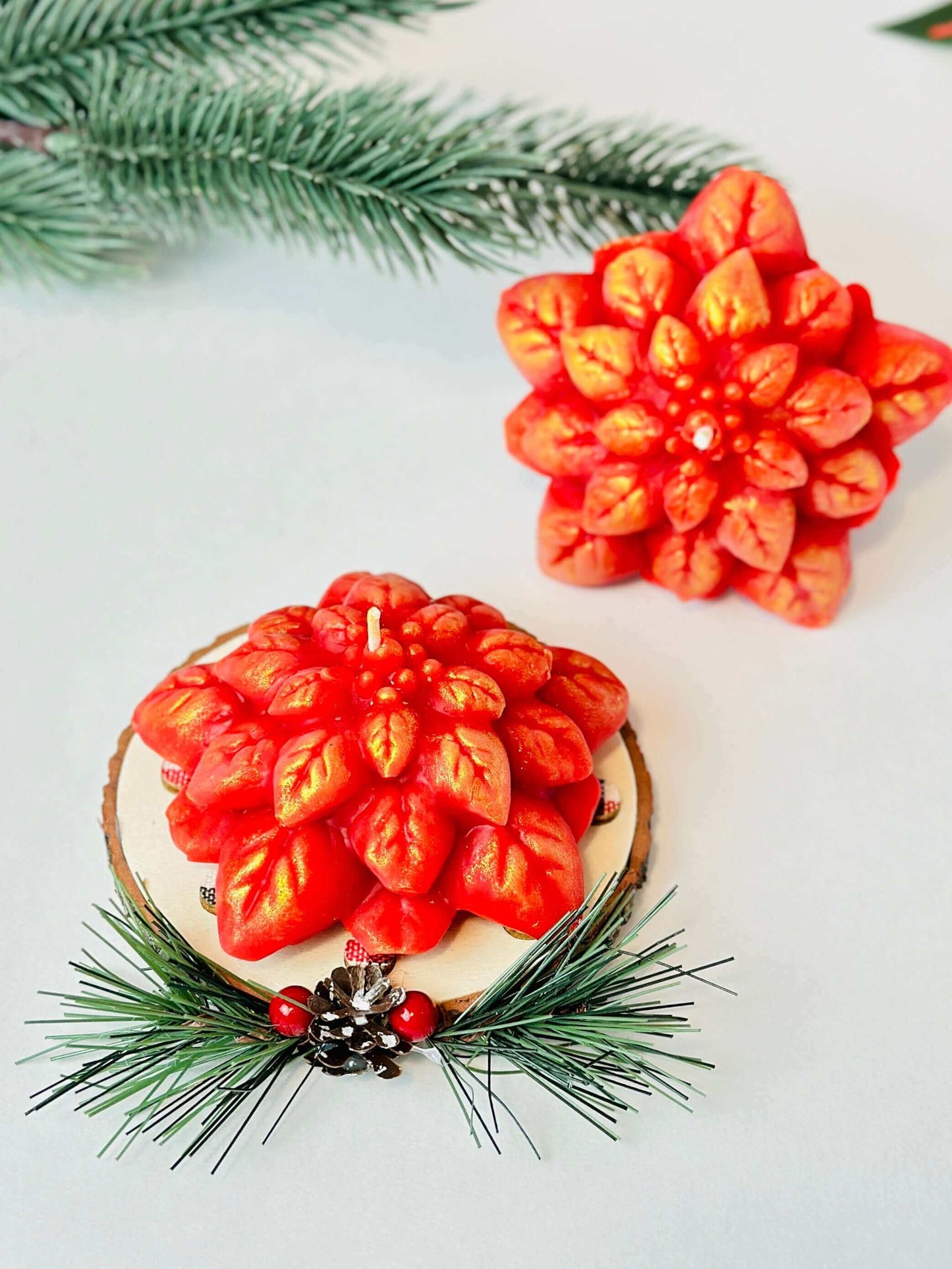 Premium Poinsettia Candle Molds, Flower Silicone candle mold
