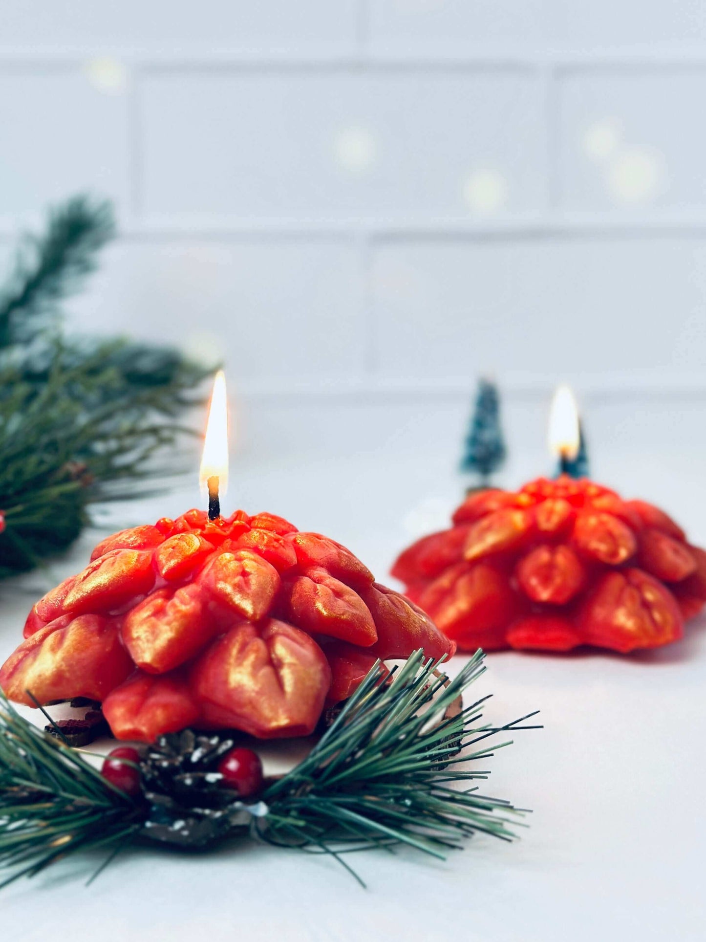 Premium Poinsettia Candle Molds, Flower Silicone candle mold
