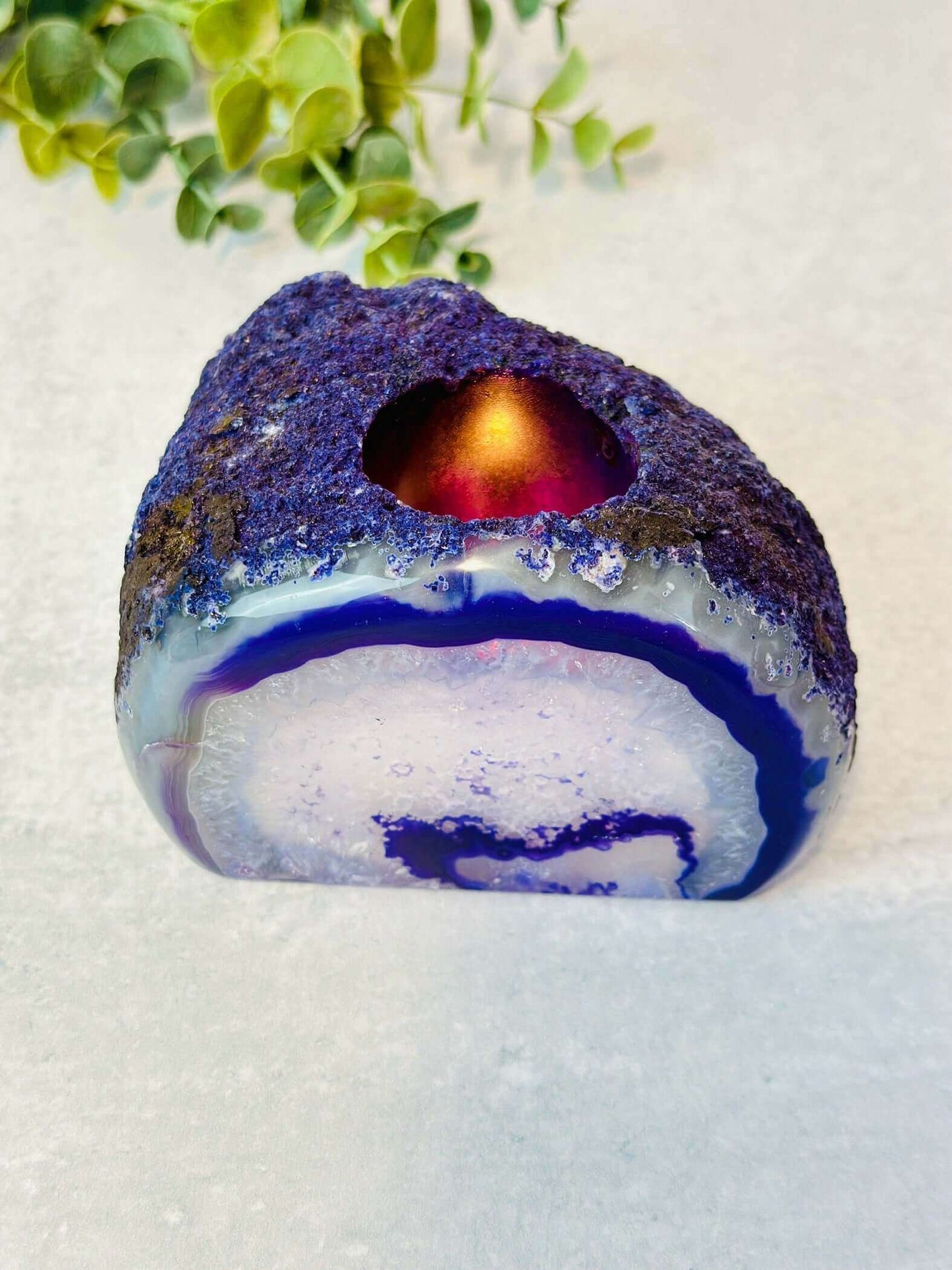 Large Agate Crystal Candle Holder for Tealights