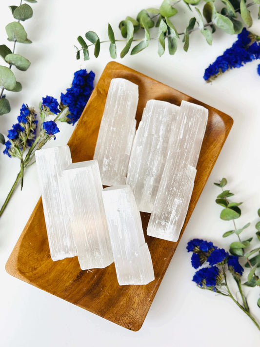Raw Selenite crystal bar