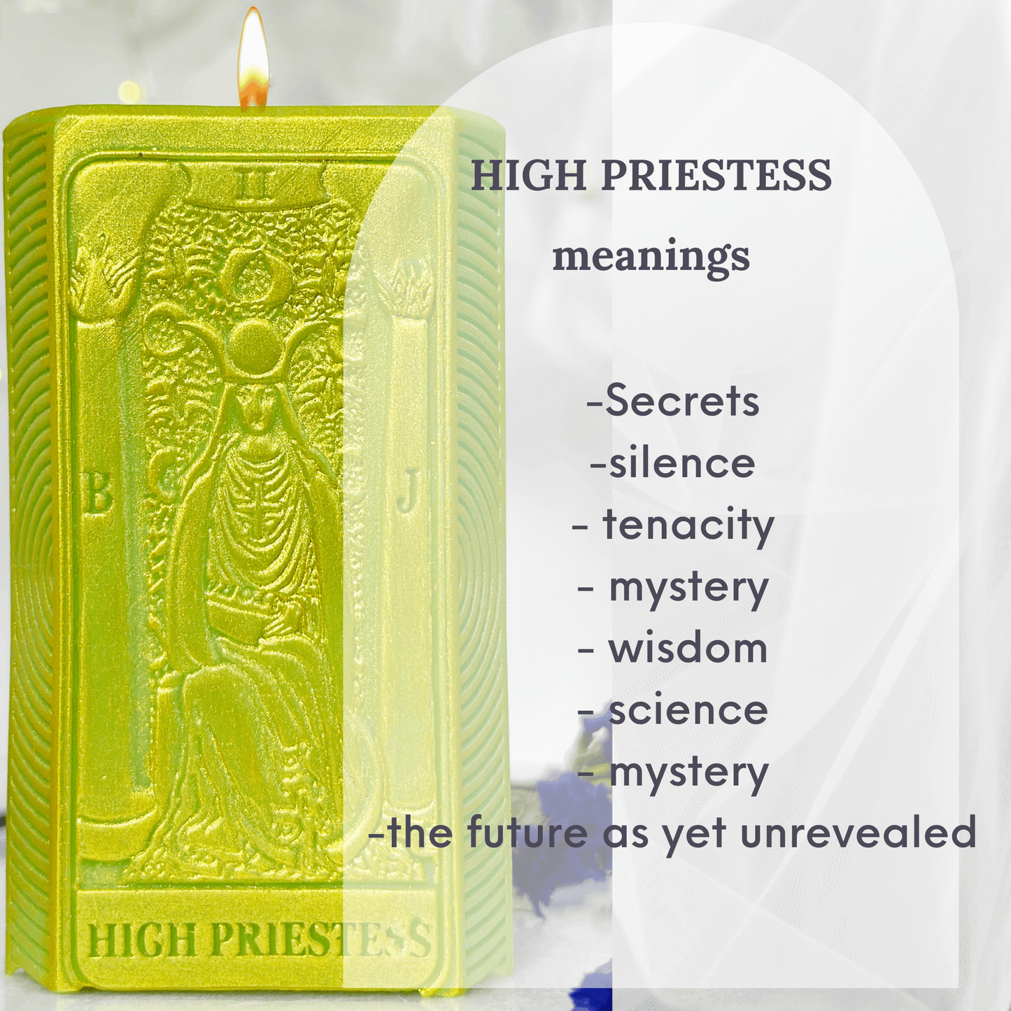 The High Priestess card and moon phases candle mold, silicone candle mold
