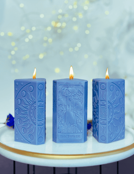 The Tower card and moon phases candle mold, silicone candle mold