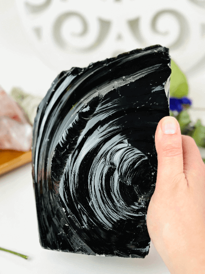 Large Black Obsidian raw chunk 4 lb