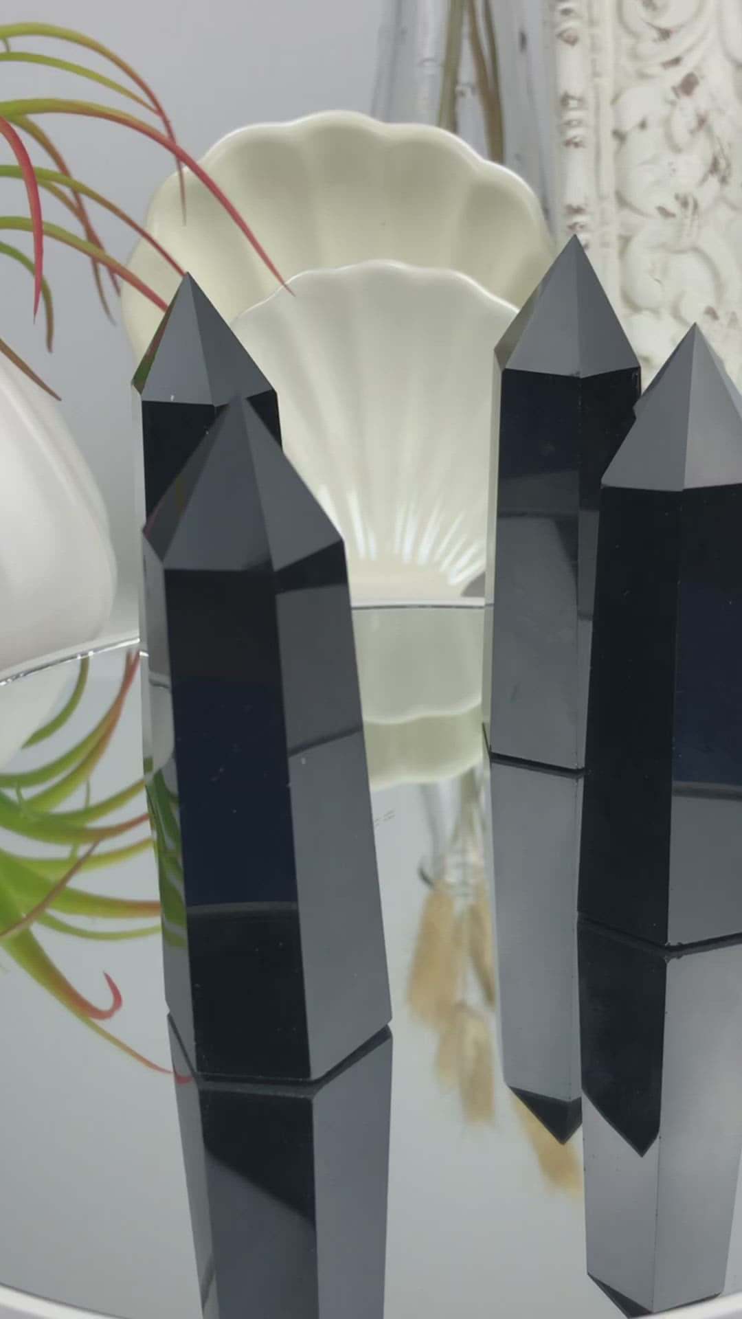 Obsidian tower for protection grounding and meditation