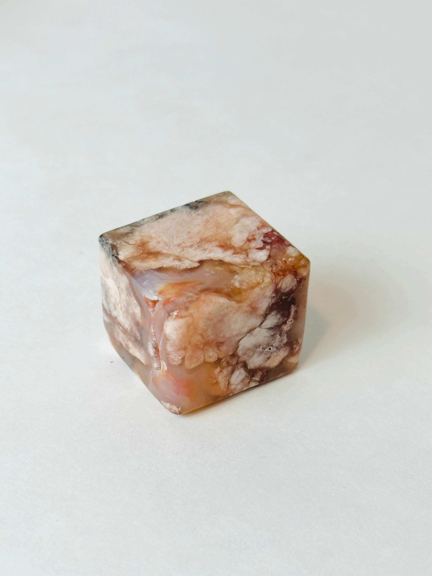 Flower Agate cube