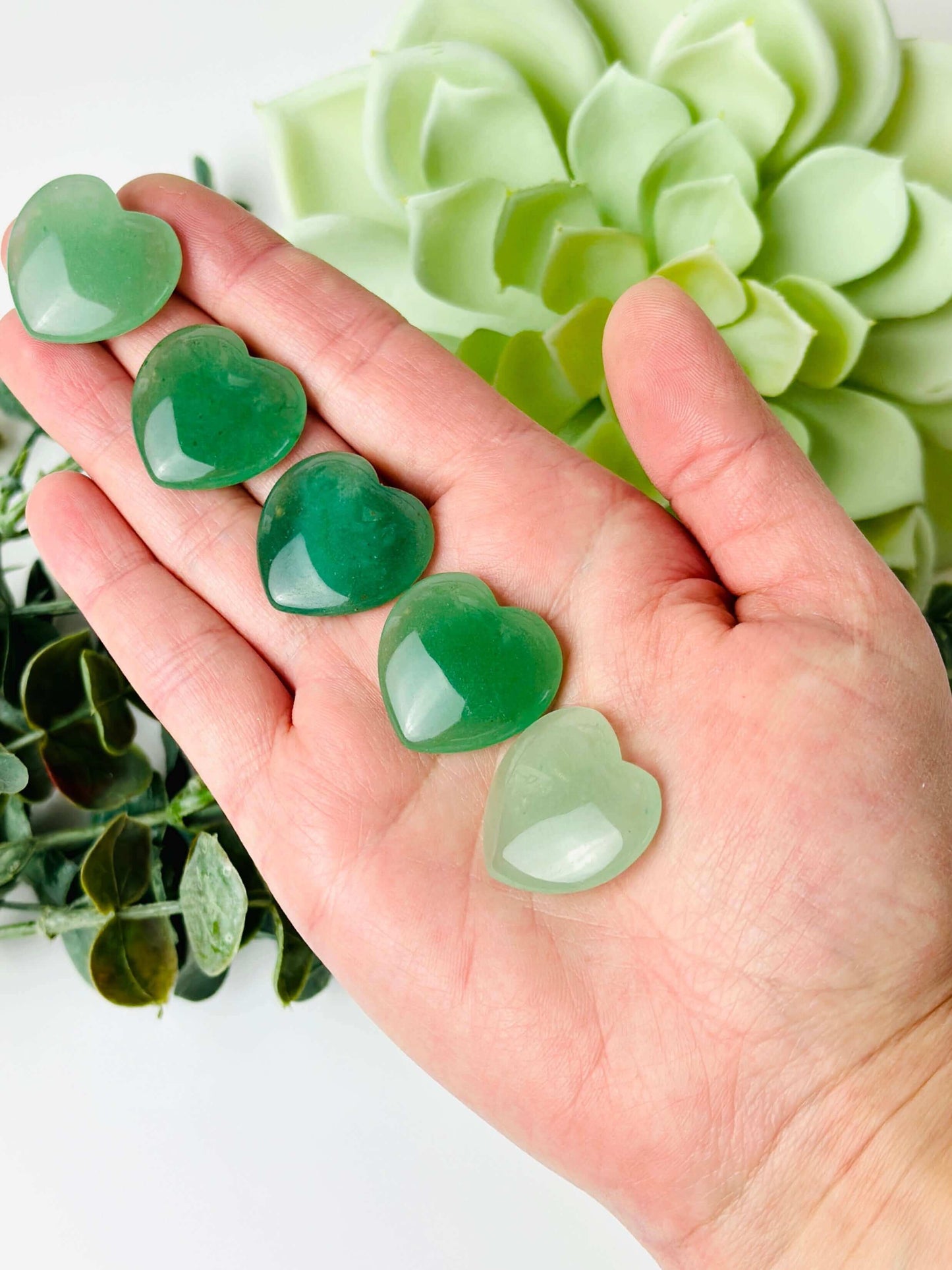 Green Aventurine crystal heart - 25 mm