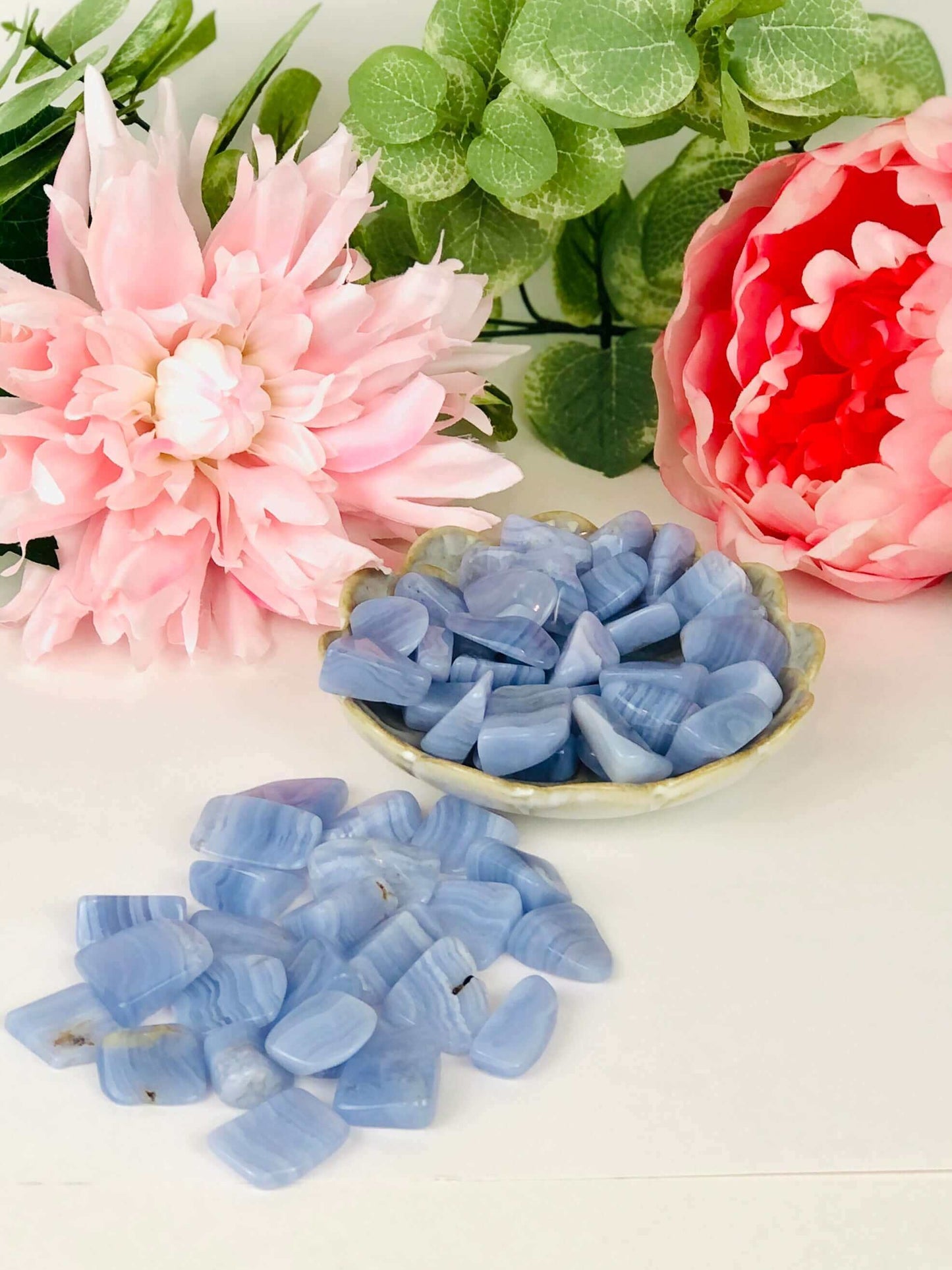 Blue Lace Agate Tumbled Stones
