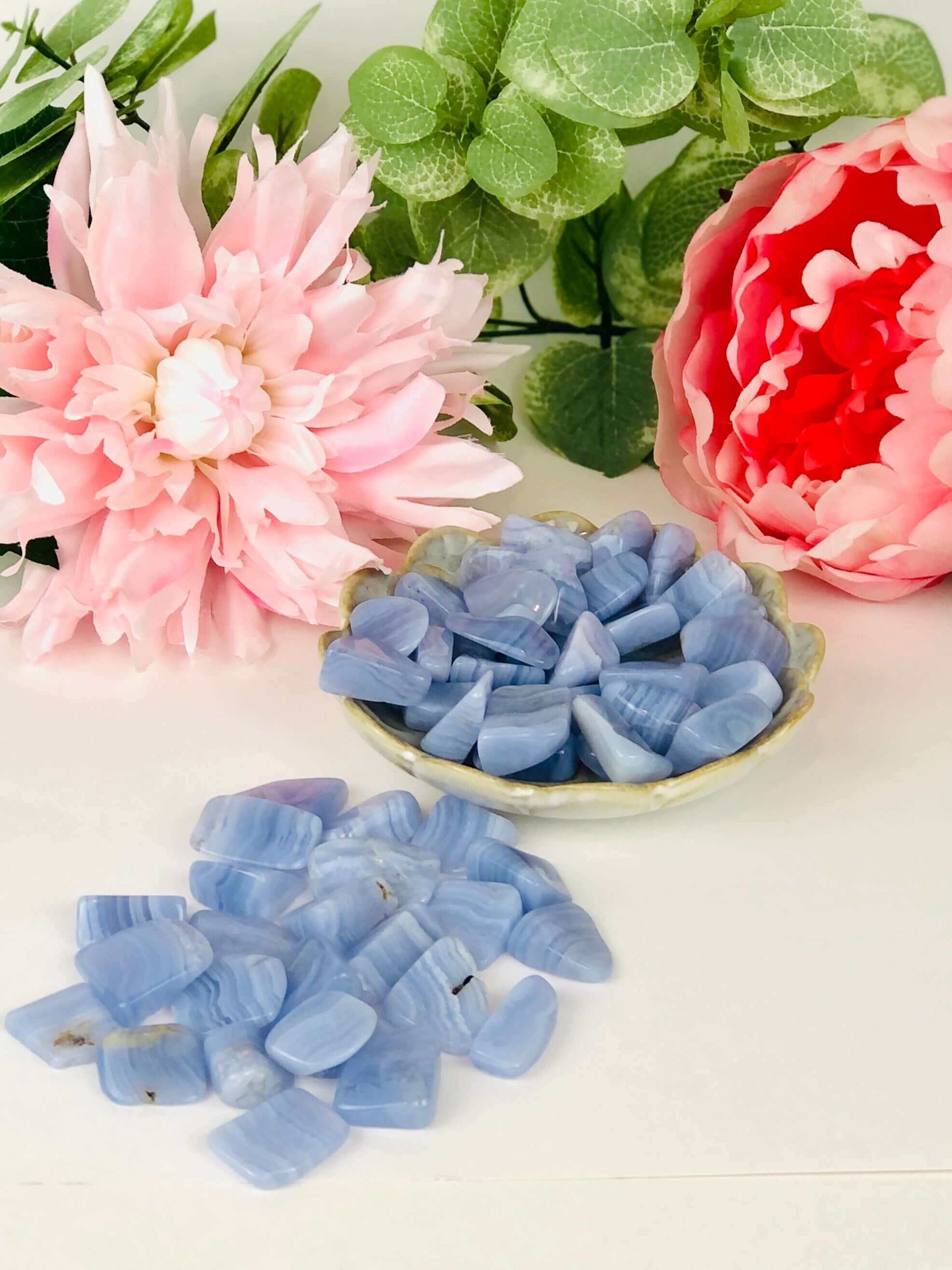 Blue Lace Agate Tumbled Stones