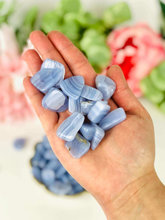 Blue Lace Agate Tumbled Stones