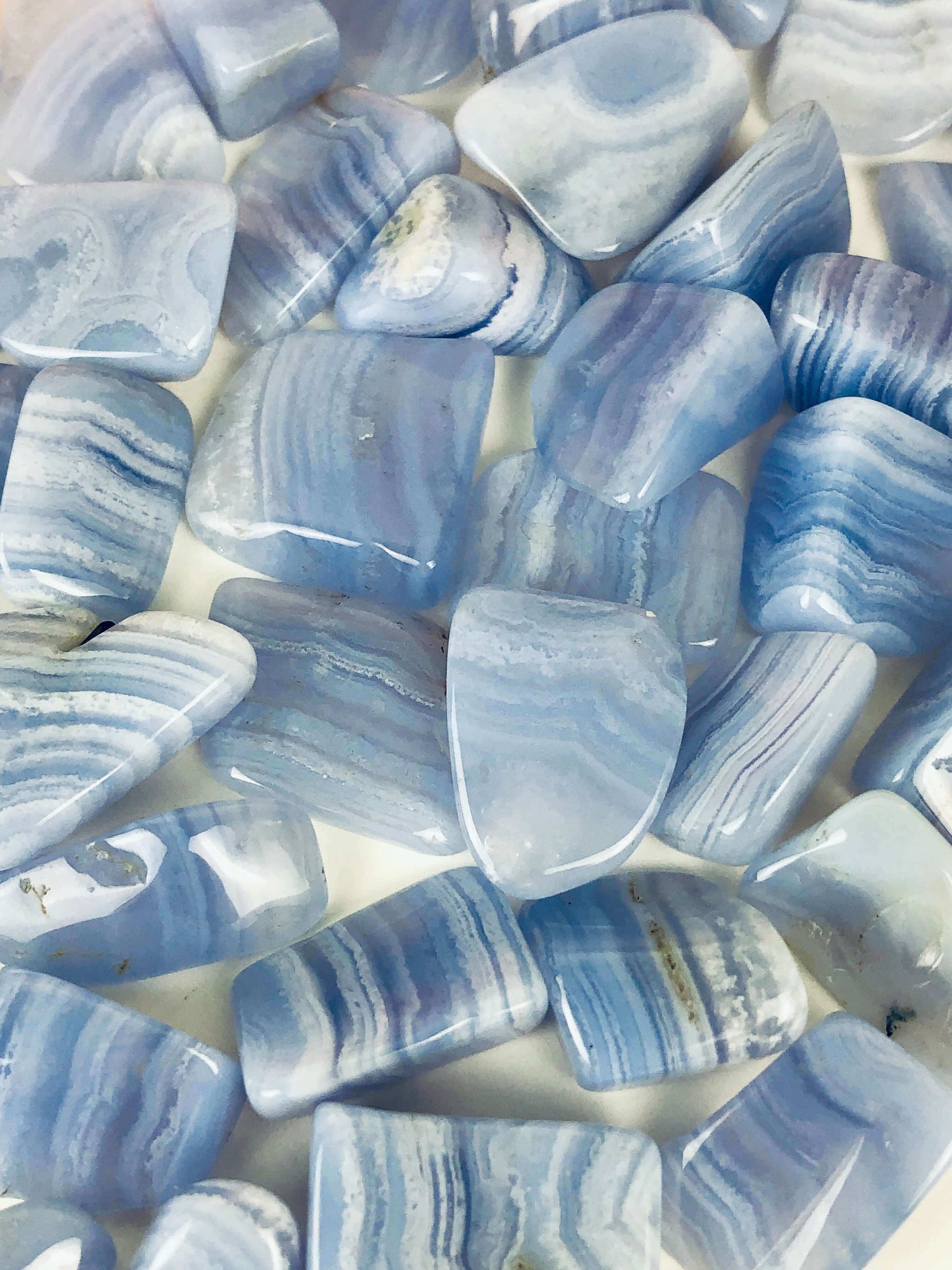 Blue Lace Agate Tumbled Stones