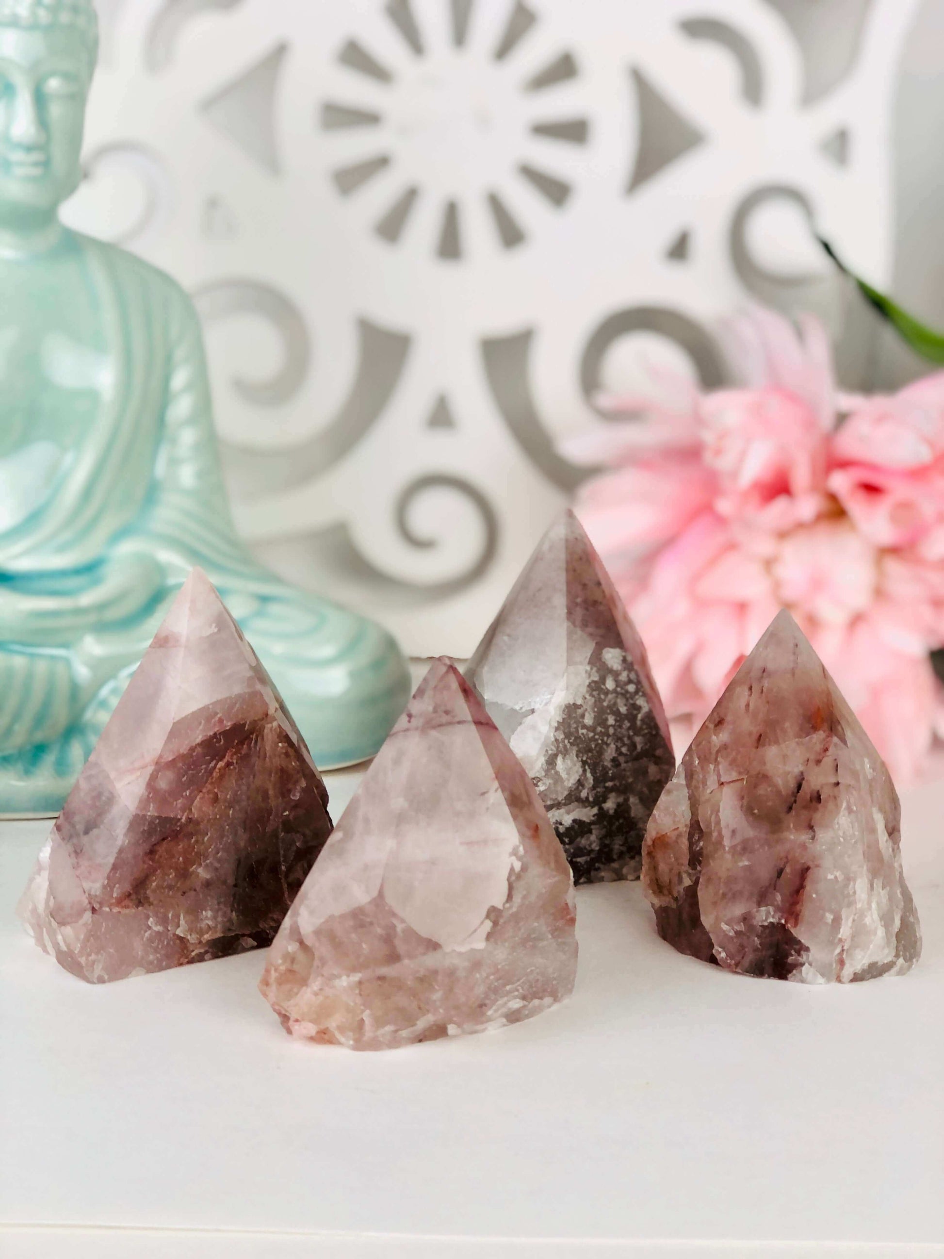 Hematoid Quartz Crystal Point, Fire Quartz