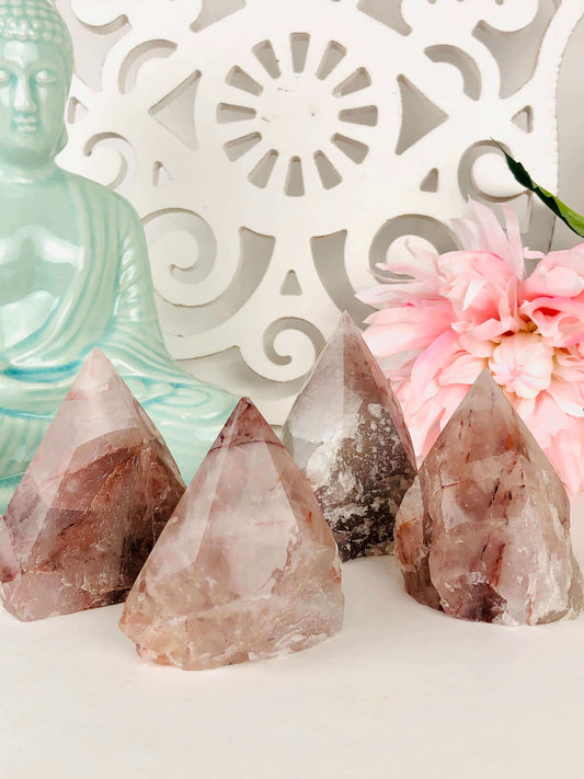 Hematoid Quartz Crystal Point, Fire Quartz