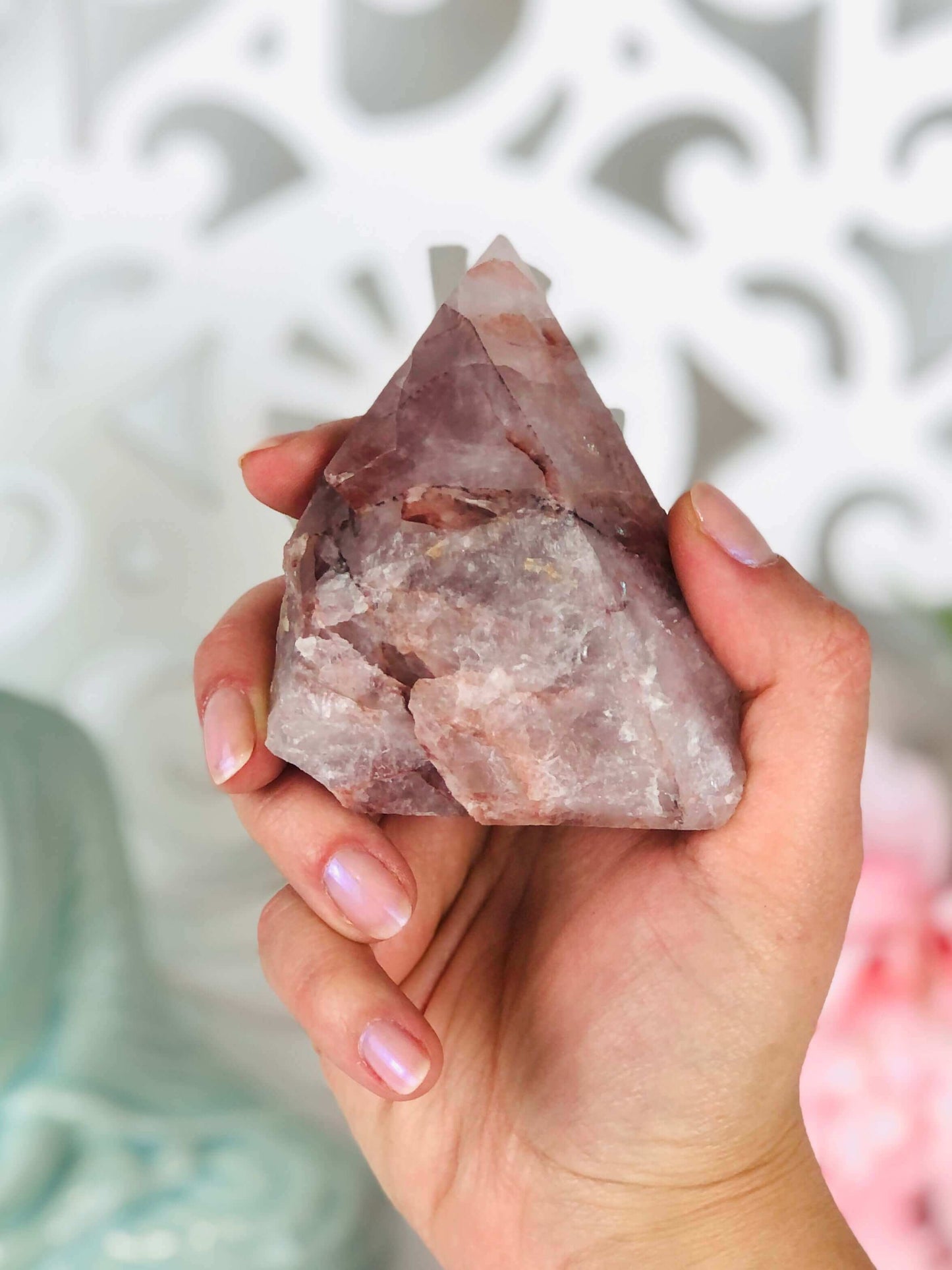 Hematoid Quartz Crystal Point, Fire Quartz