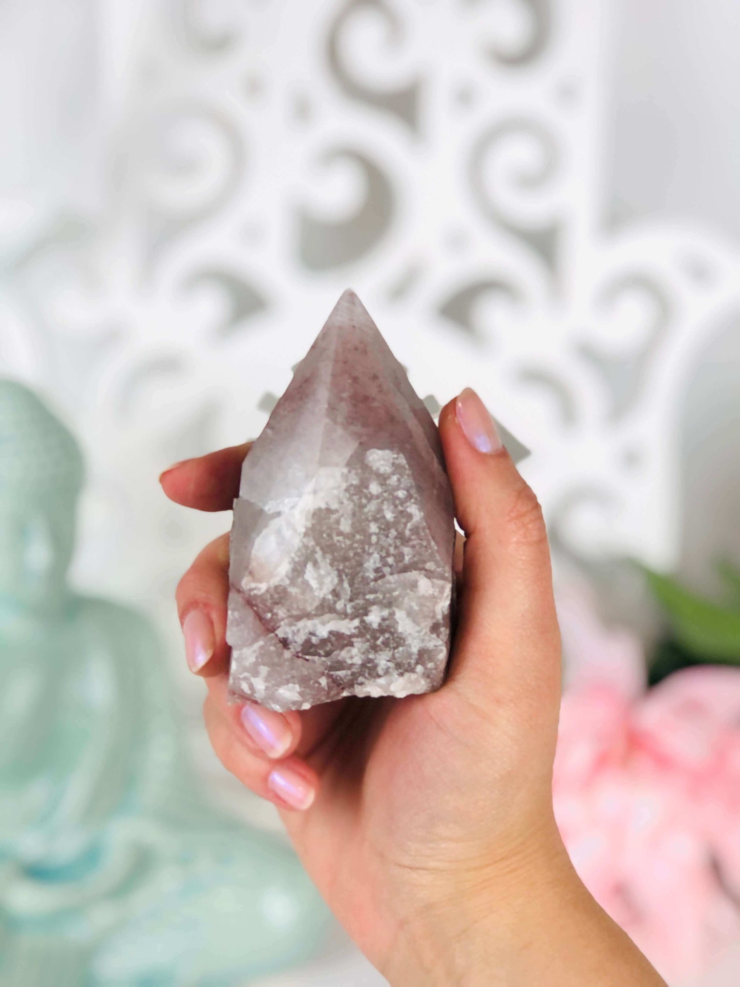 Hematoid Quartz Crystal Point, Fire Quartz