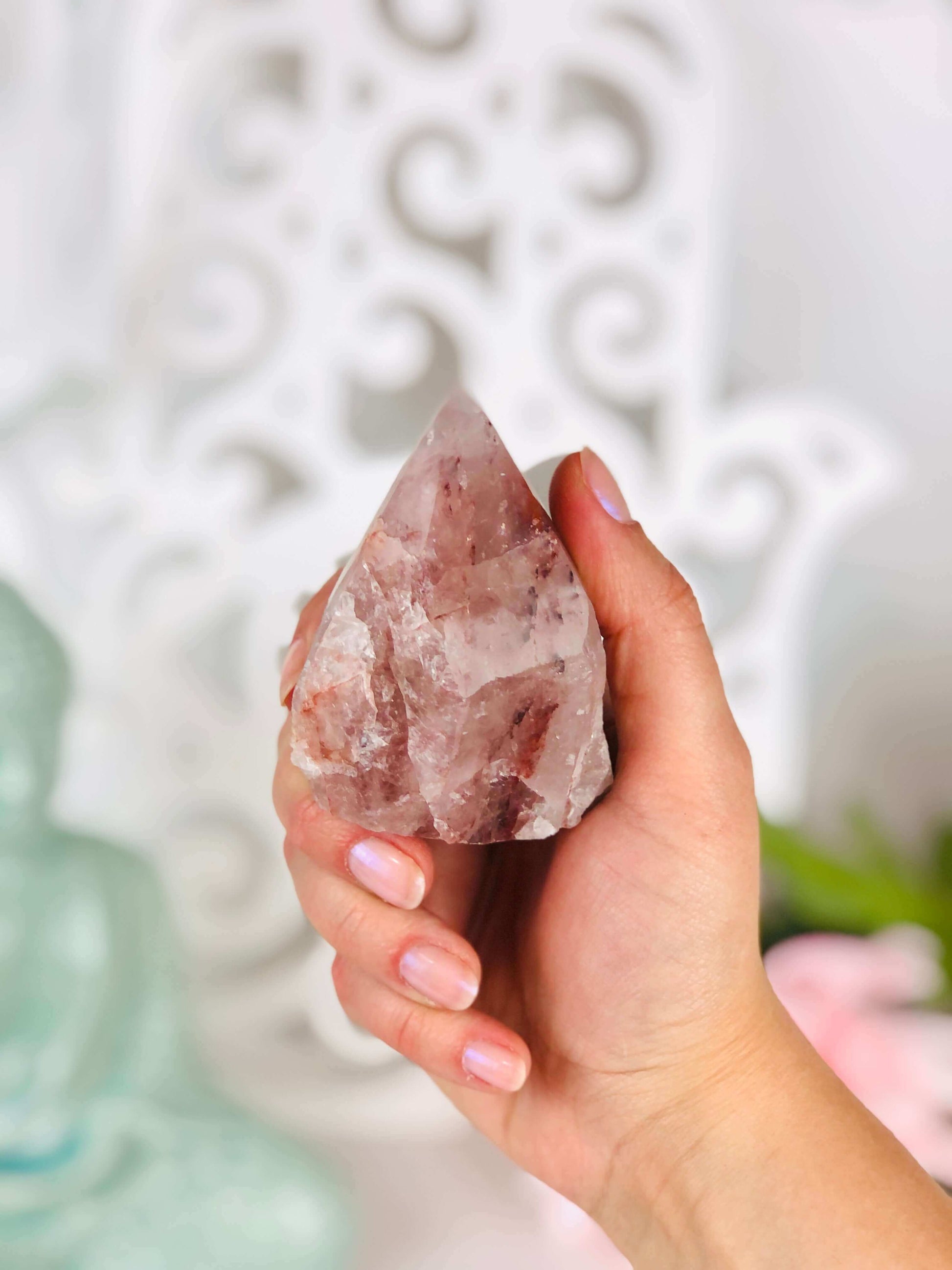 Hematoid Quartz Crystal Point, Fire Quartz