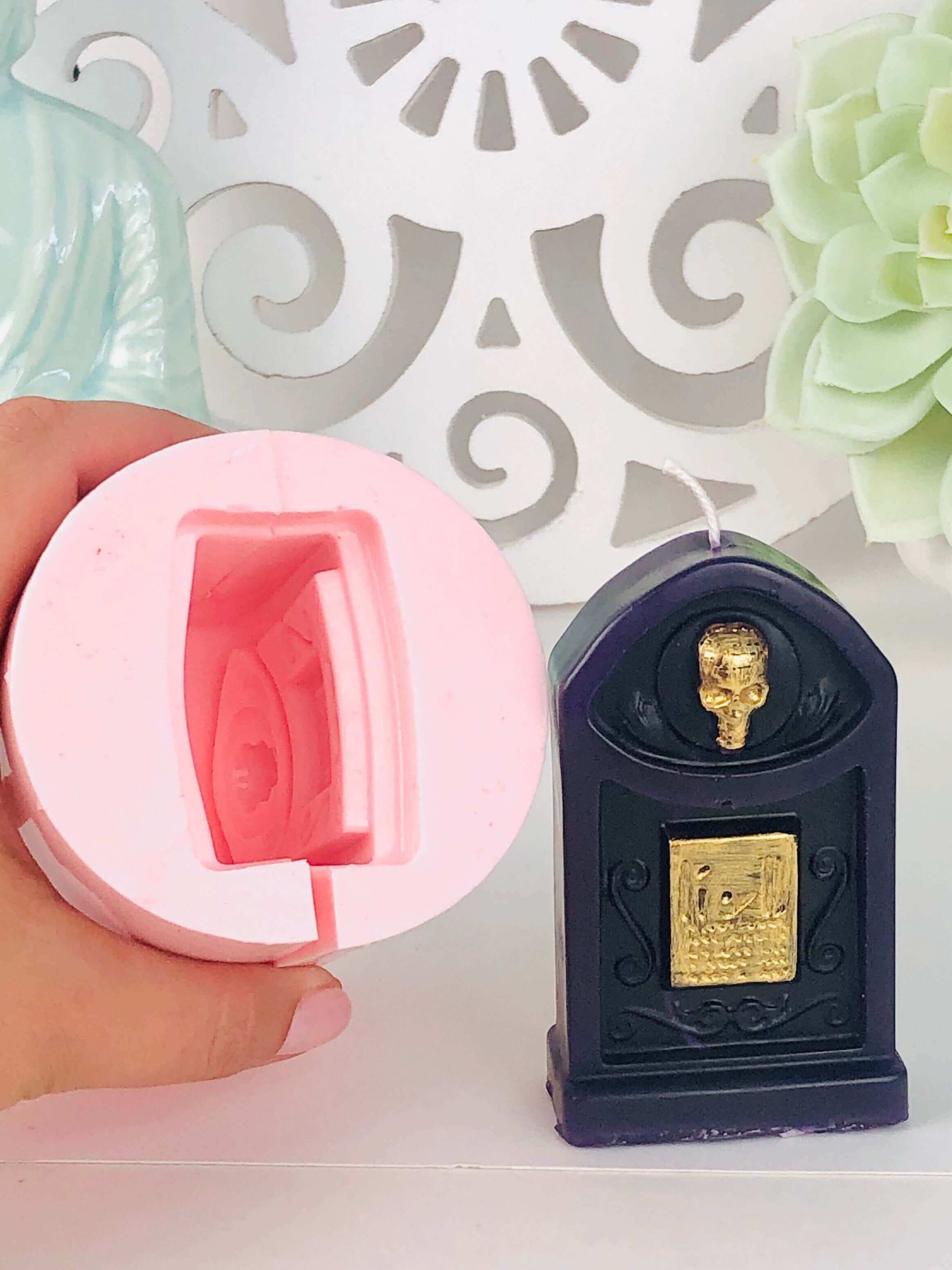 Halloween tombstone silicon mold , Halloween candle molds , epoxy resin mold , 3d silicone mould