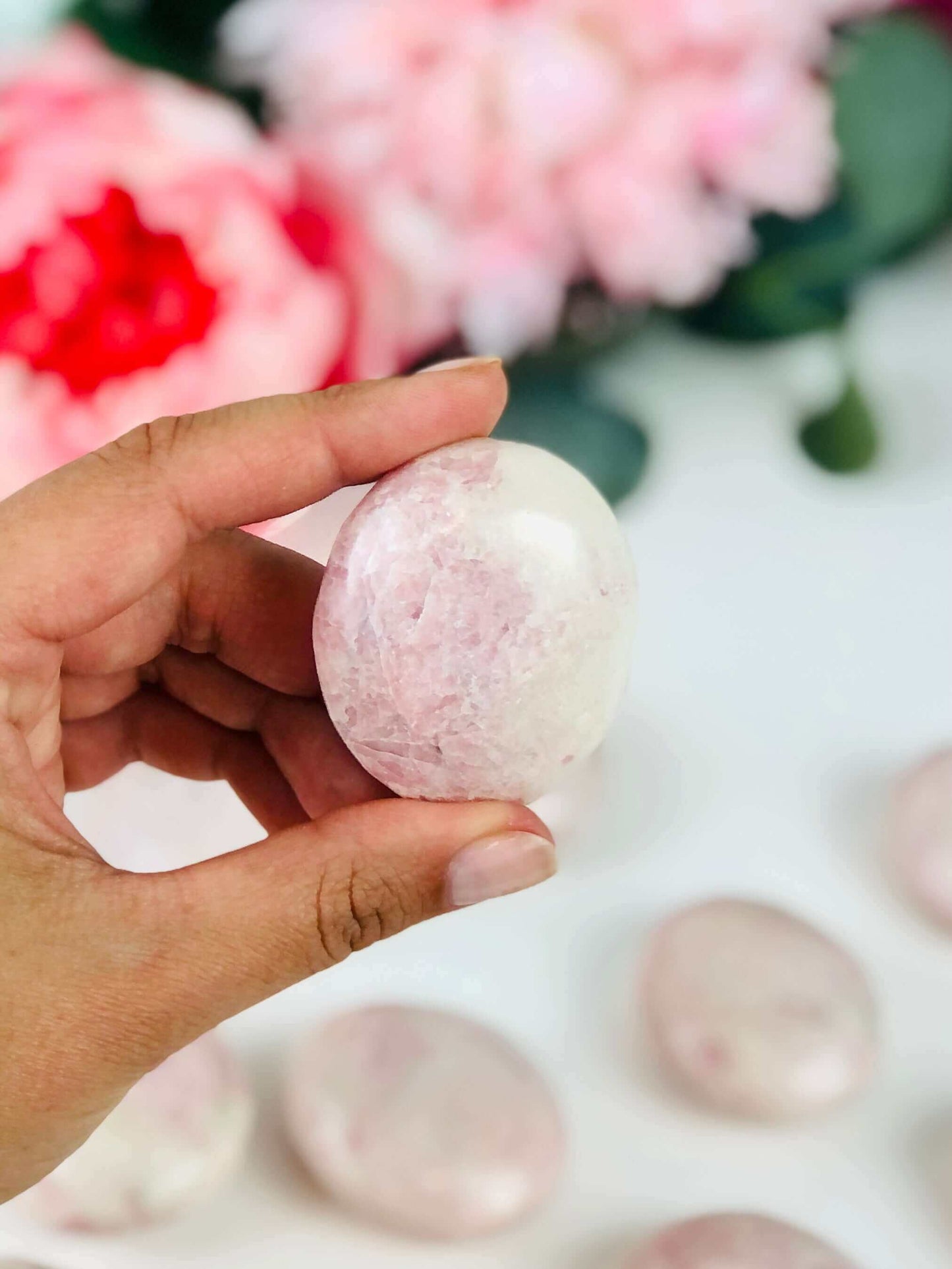 NEW - Pink Opal Palm Stone