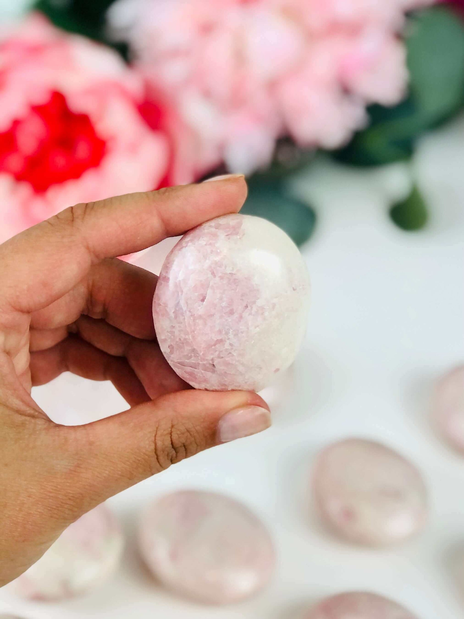 NEW - Pink Opal Palm Stone