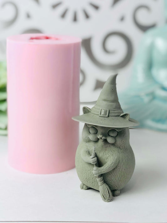 Halloween cat silicone candle mold