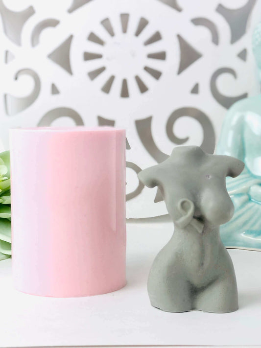 Breast cancer silicone mold , women torso body candle mold , resin mould