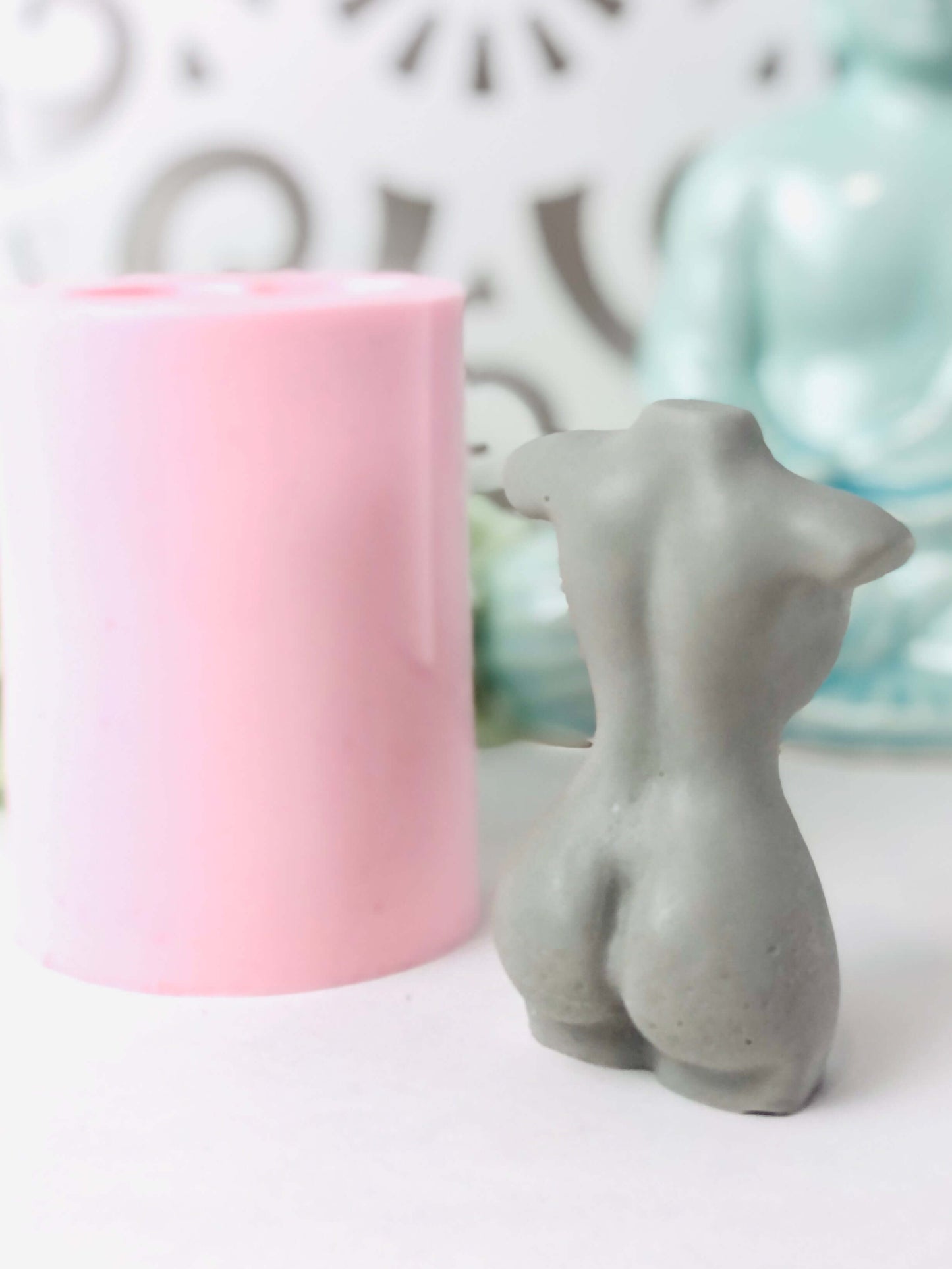 Breast cancer silicone mold , women torso body candle mold , resin mould