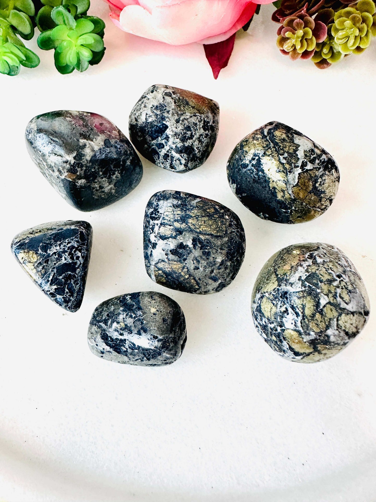 Rare Covellite tumbled stones