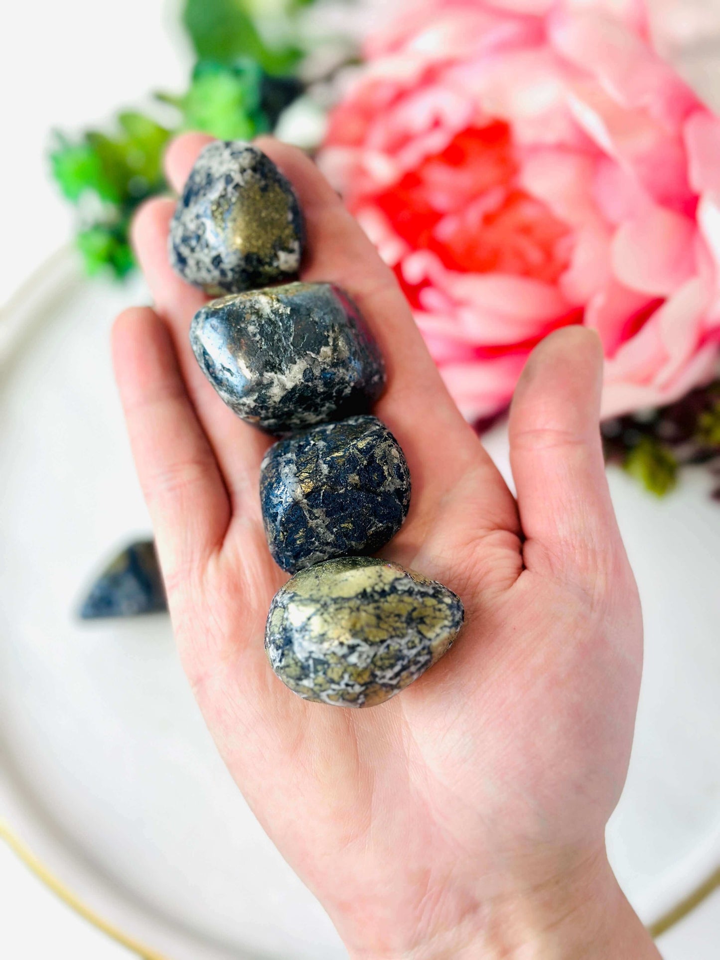 Rare Covellite tumbled stones