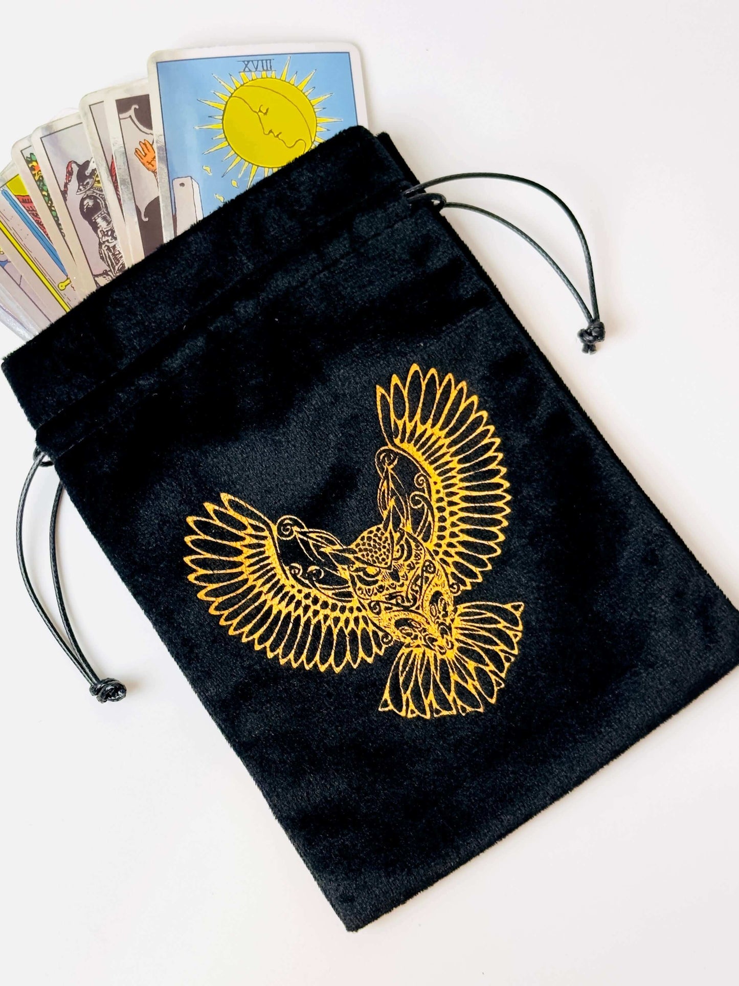 Tarot Deck Bag, Tarot Card Bag, Tarot Pouch, Velvet Tarot Bag, Drawstring Bag