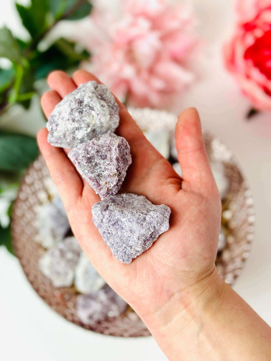 Purple Lepidolite raw crystals