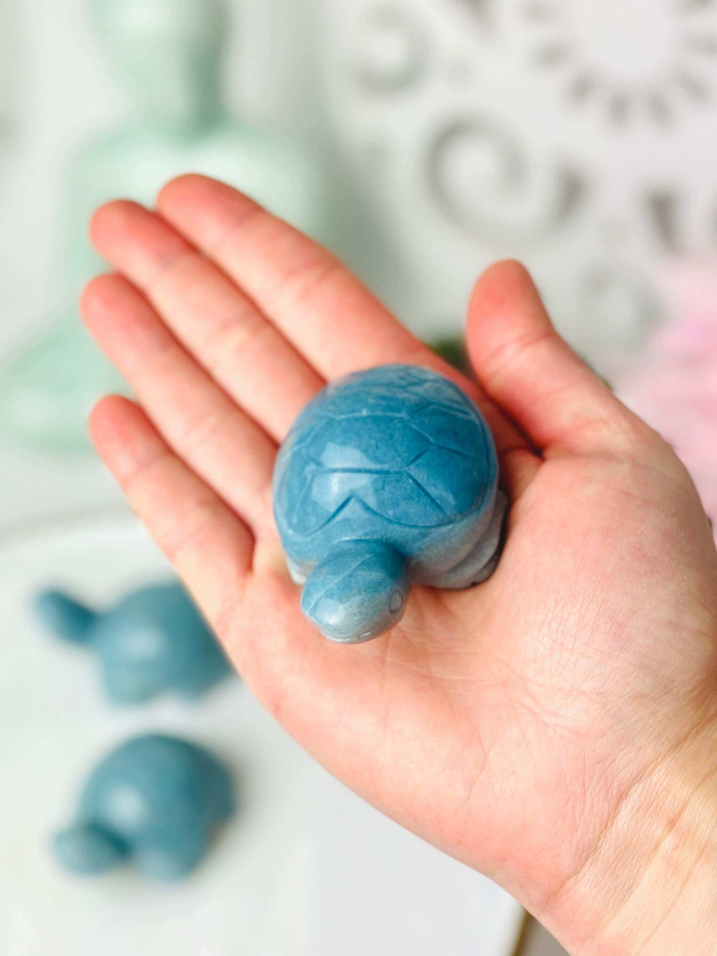 Trolleite Turtle crystal carving