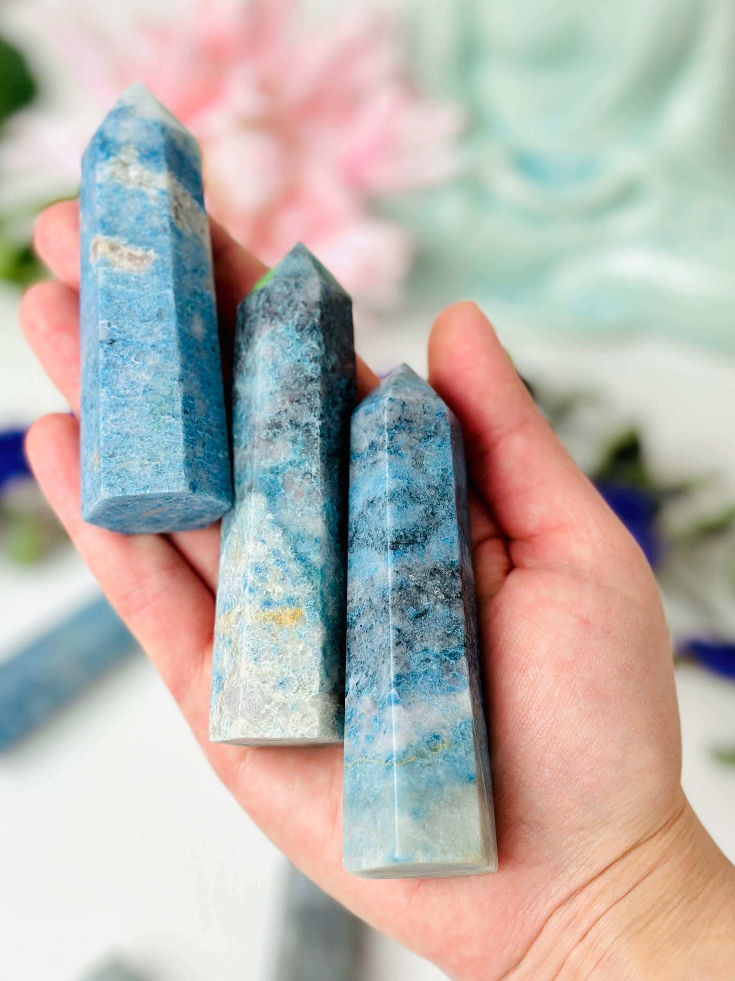Trolleite Points | Blue Crystal, Large Crystal, Polished Stones