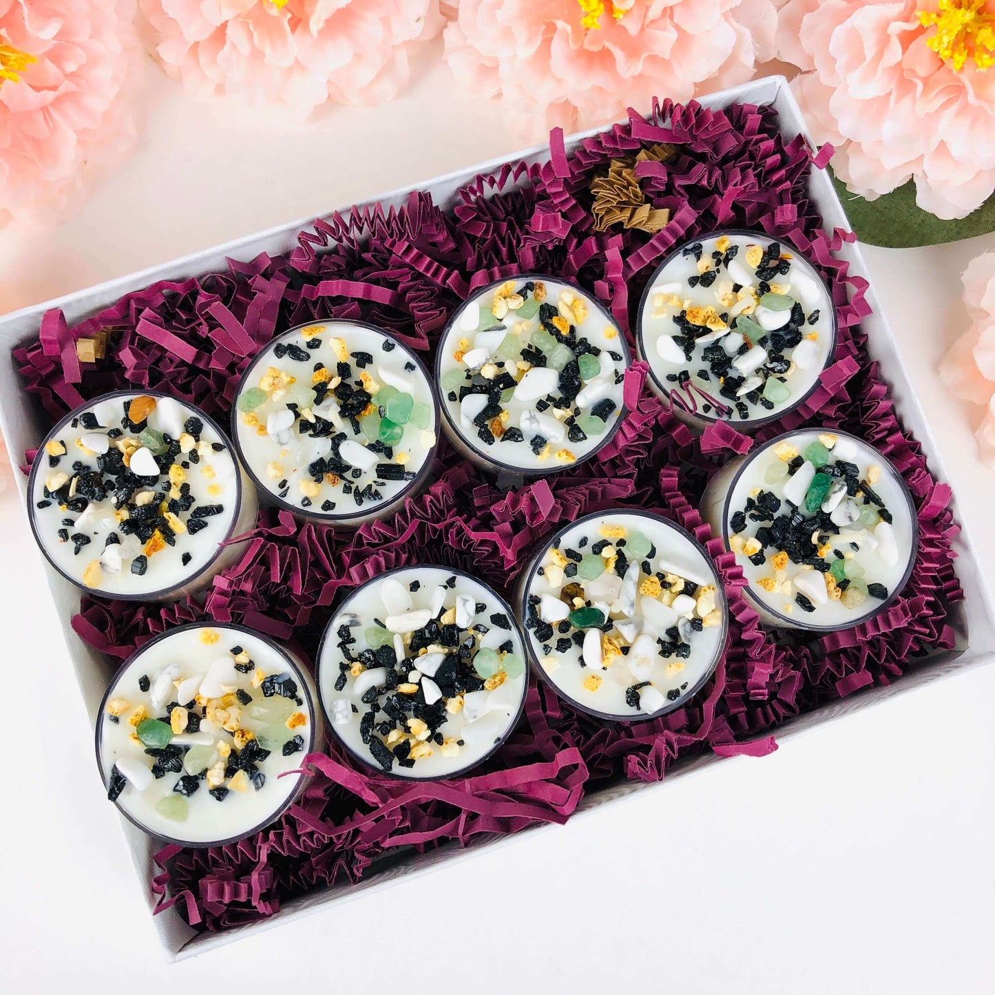 NEW - Protection crystal tealight candles pack