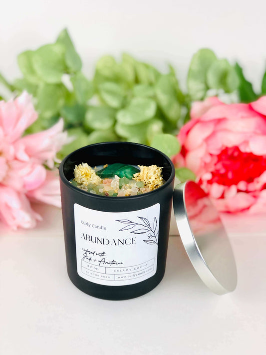 NEW - Abundance crystal infused candle