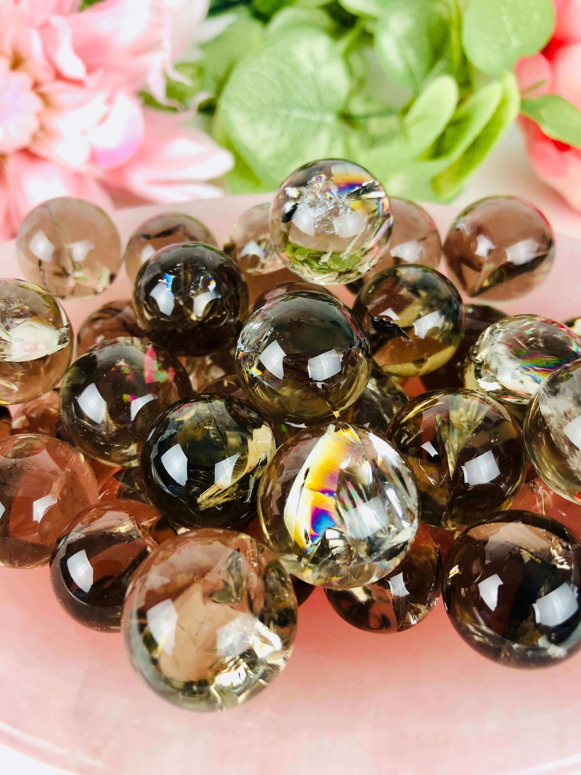 Mini Rainbow Smoky Quartz sphere