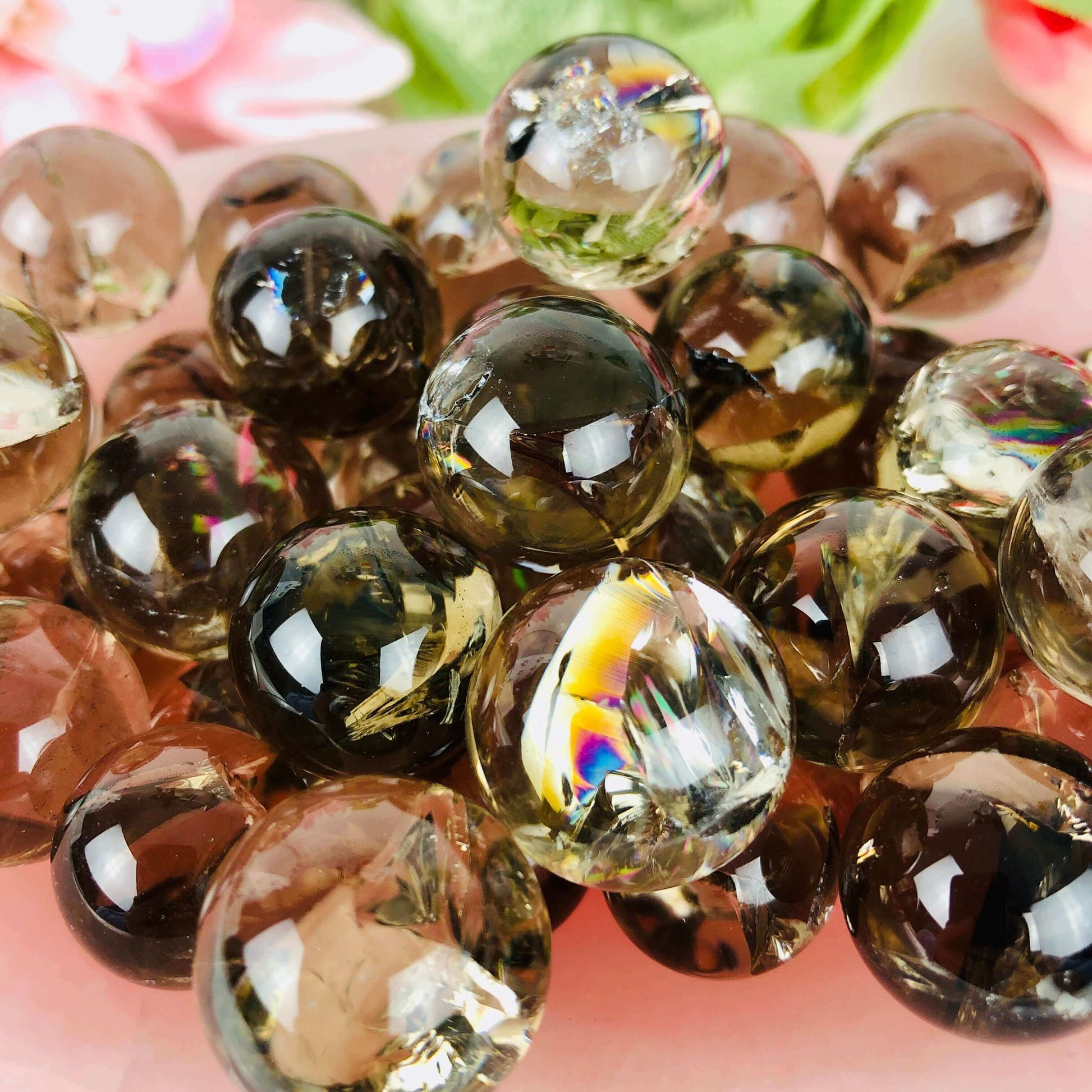 Mini Rainbow Smoky Quartz sphere