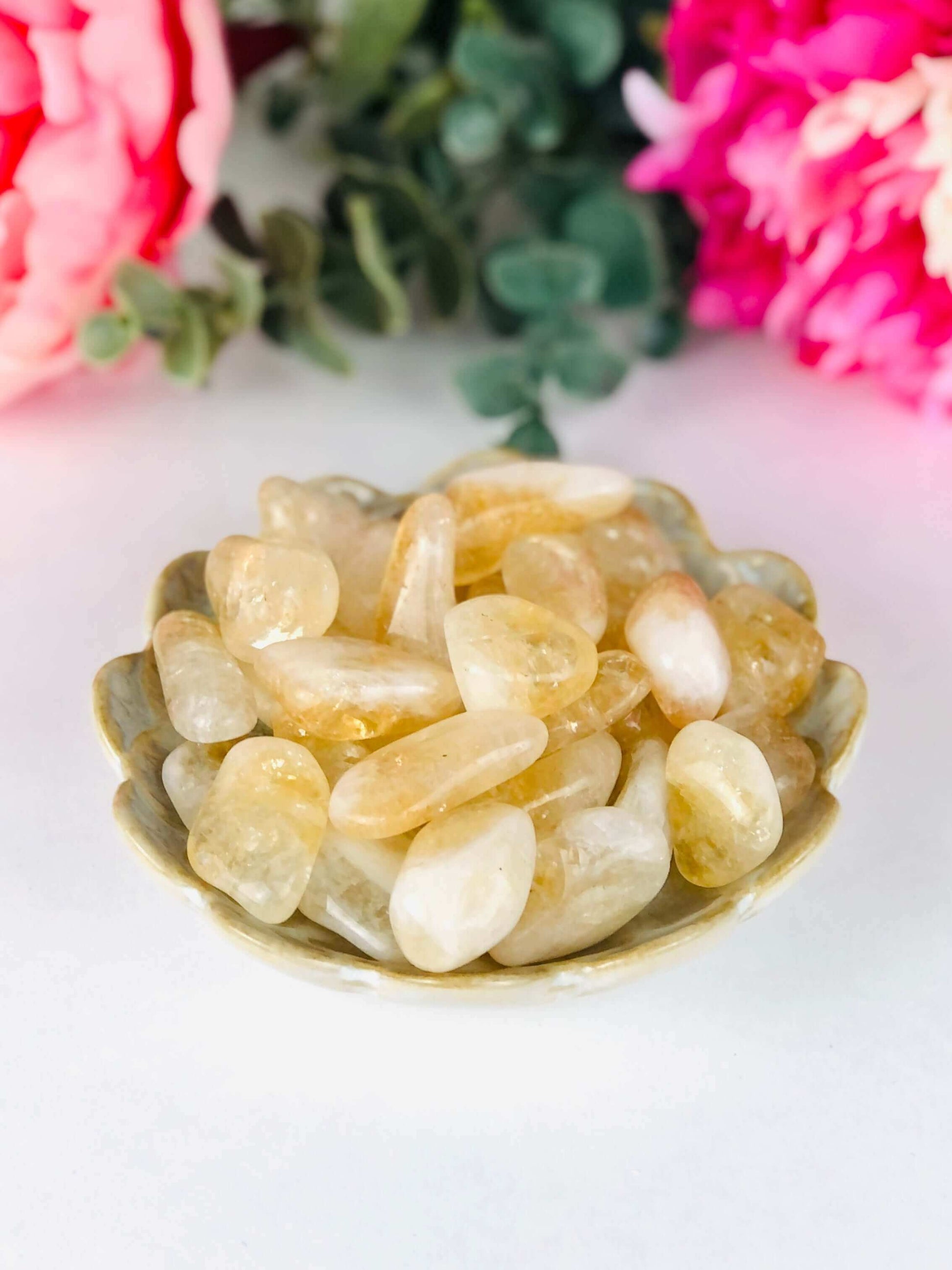 Natural Citrine tumbled stones