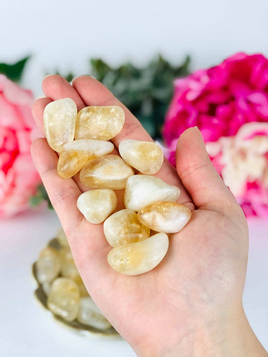Natural Citrine tumbled stones
