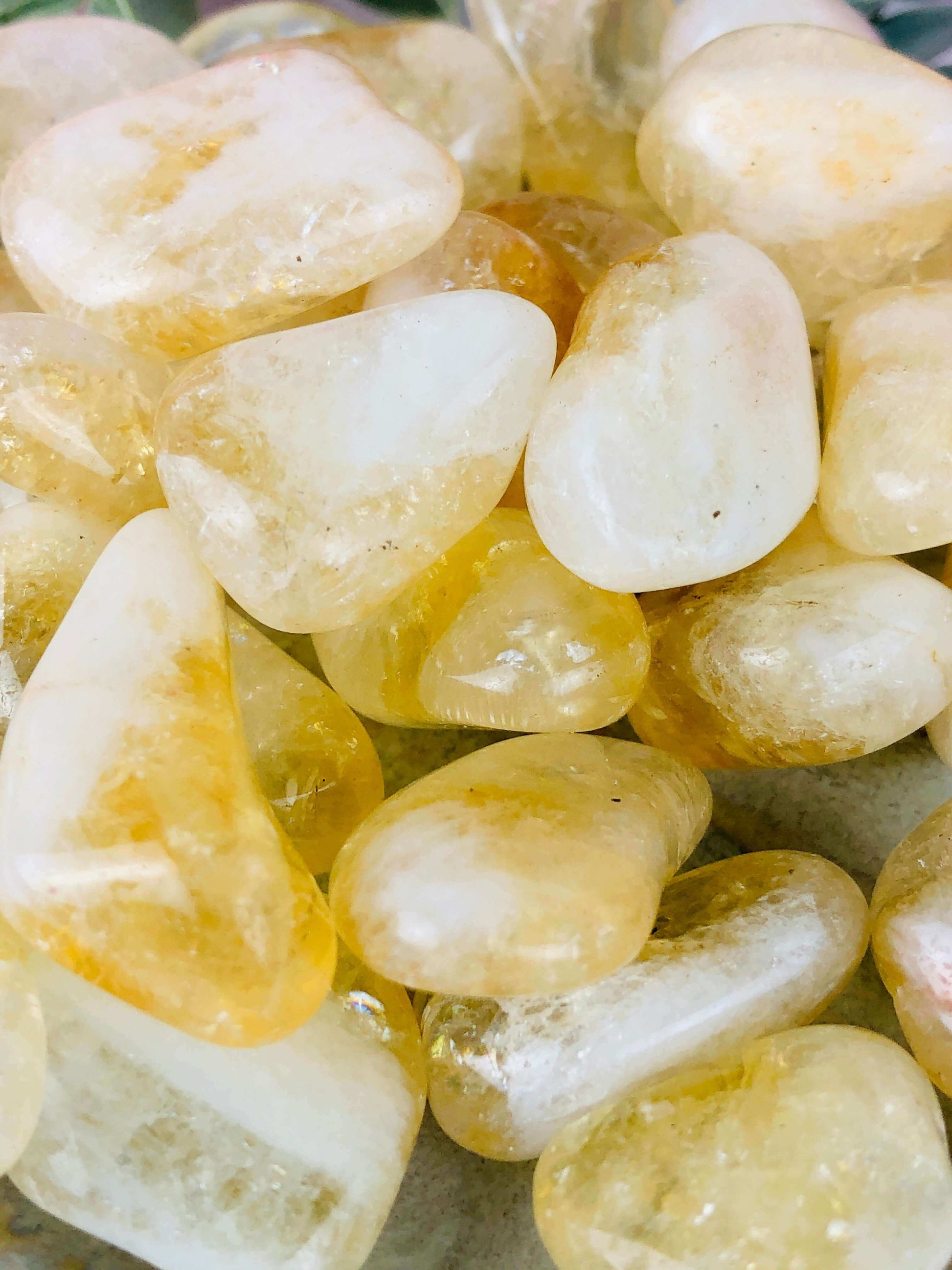 Natural Citrine tumbled stones