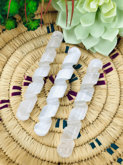 Selenite crystal massage wand