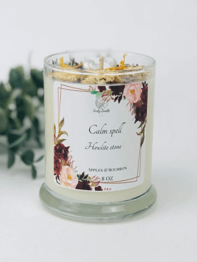 Calm Spell - Howlite Crystal Infused Candle